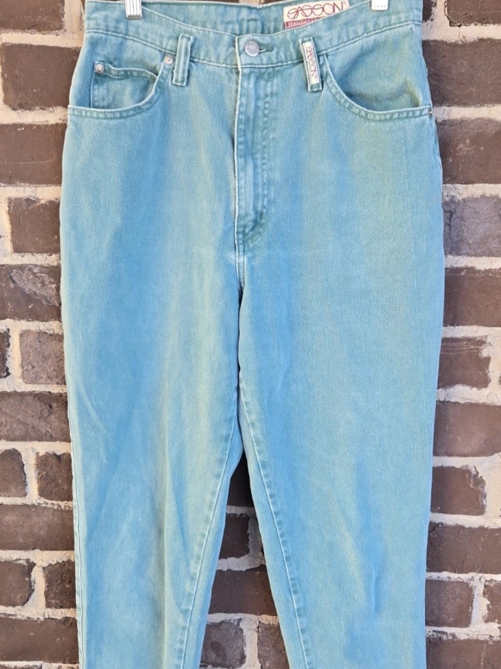 Sasson High-Rise Light Green/teal Women's Jeans Vintage/retro/rare